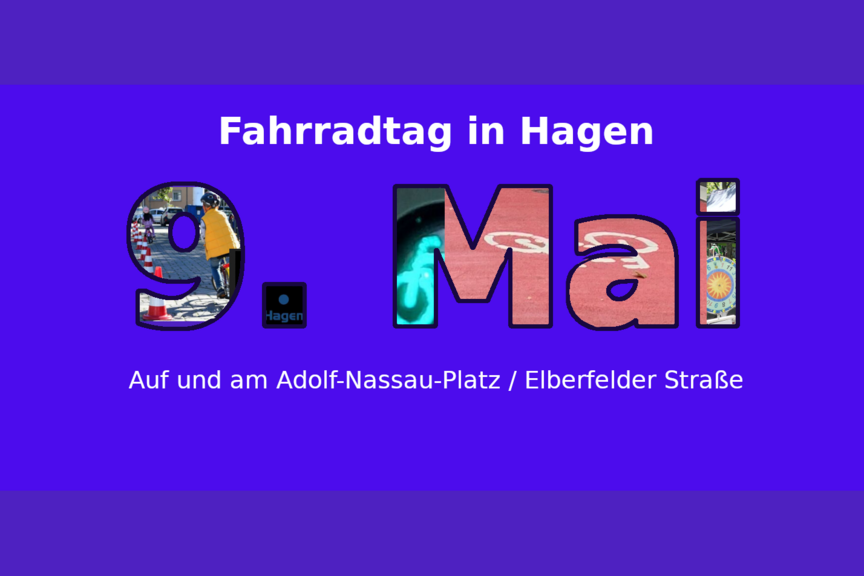 Ankündigung Fahrradtag 9.Mai Alfred-Nassau-Platz / Elberfelder